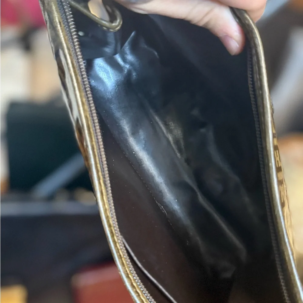 Fendi Vintage Zucchino Monogram Leather Clutch Bag Made in Italy - Picture 5 of 6